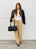 Beige Contrast Double Waist Pants (Reg.)