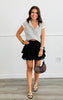 Black Vintage Lace Tiered Shorts (Reg.)