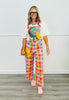 Vivid Checkered Wide Leg Pants (Reg)