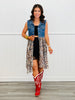 Denim Jacket With Leopard Lace Layer Jacket (Reg. and Plus)