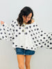 Ivory Polka Dot Oversized Hoodie Top (Reg.)