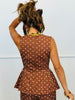Polka Dot Peplum Top (Reg.) - 4 Colors
