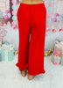 Red Ruffle Hem Pants (Reg.)