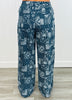 Denim/White Paisley Wide Leg Jeans (Reg.)