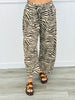 Brown/Beige Zebra Print Baggy Barrel Pants (Reg.)
