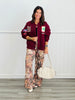 Burgundy West Coast Rodeo Embroidered Bomber Jacket (Reg & Plus)