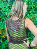 Brown Crochet Disc Sequin Top & Skirt Set (Reg.)