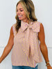Lavender Stripe Tie Neck Top (Reg.)