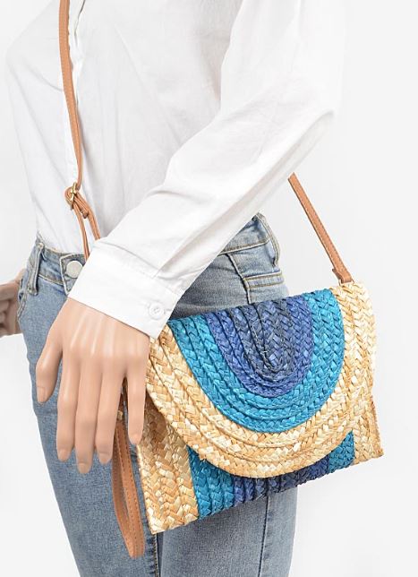 Woven Straw Envelope Bag-3 Colors