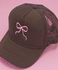 Bow Ribbon Trucker Hat-2 Colors