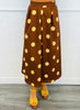 Brown Polka Dot Top & Midi Skirt Set (Reg.)