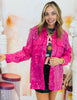 Fuchsia Sequin Button Up Blouse (Reg.)