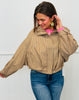 Camel High Neck Bomber Jacket (Reg.)