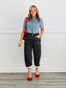 Light Denim Pearl Studded Button Up Top (Reg. and Plus)