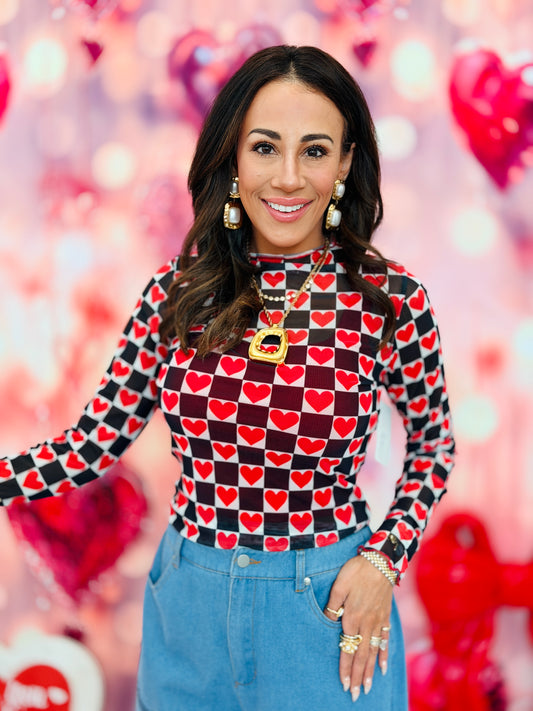 Feel The Love Mesh LS Top (Reg. and Plus)