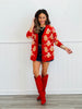 Red Gingerbread Man/Houses Button Up Cardigan (Reg. and Plus)