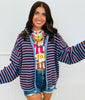 Mock Neck Striped Sweater Cardigan (Reg.) - 2 Colors