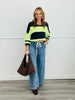 Navy/Neon Lime Stripe Sweatshirt (Reg.)
