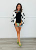 White/Black Polka Dot Blazer (Reg & Plus)
