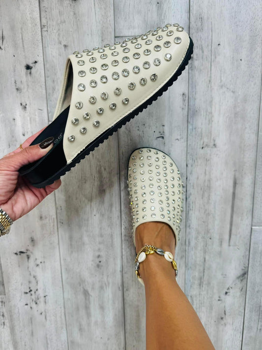 Ivory Radiant Rhinestone Mules