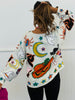 Queen Of Sparkles Ivory Halloween Icon Button Up Cardigan (Reg. and Plus)