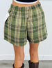 Plaid Faux Button Fly Shorts (Reg.) - 5 Colors