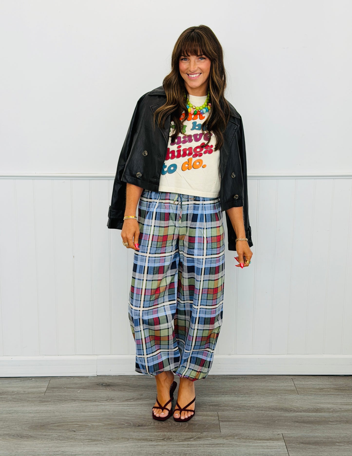 Blue Easy Does It Plaid Pants (Reg.)