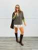 Brown Striped Polo Long Sleeve Top (Reg.)