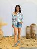 Blue Coastal Charm Button Up Top (Reg.)