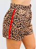 Leopard Side Stripe Satin Shorts (Reg.)