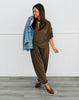Brown Emery Smocked Harem Pants (Reg.)