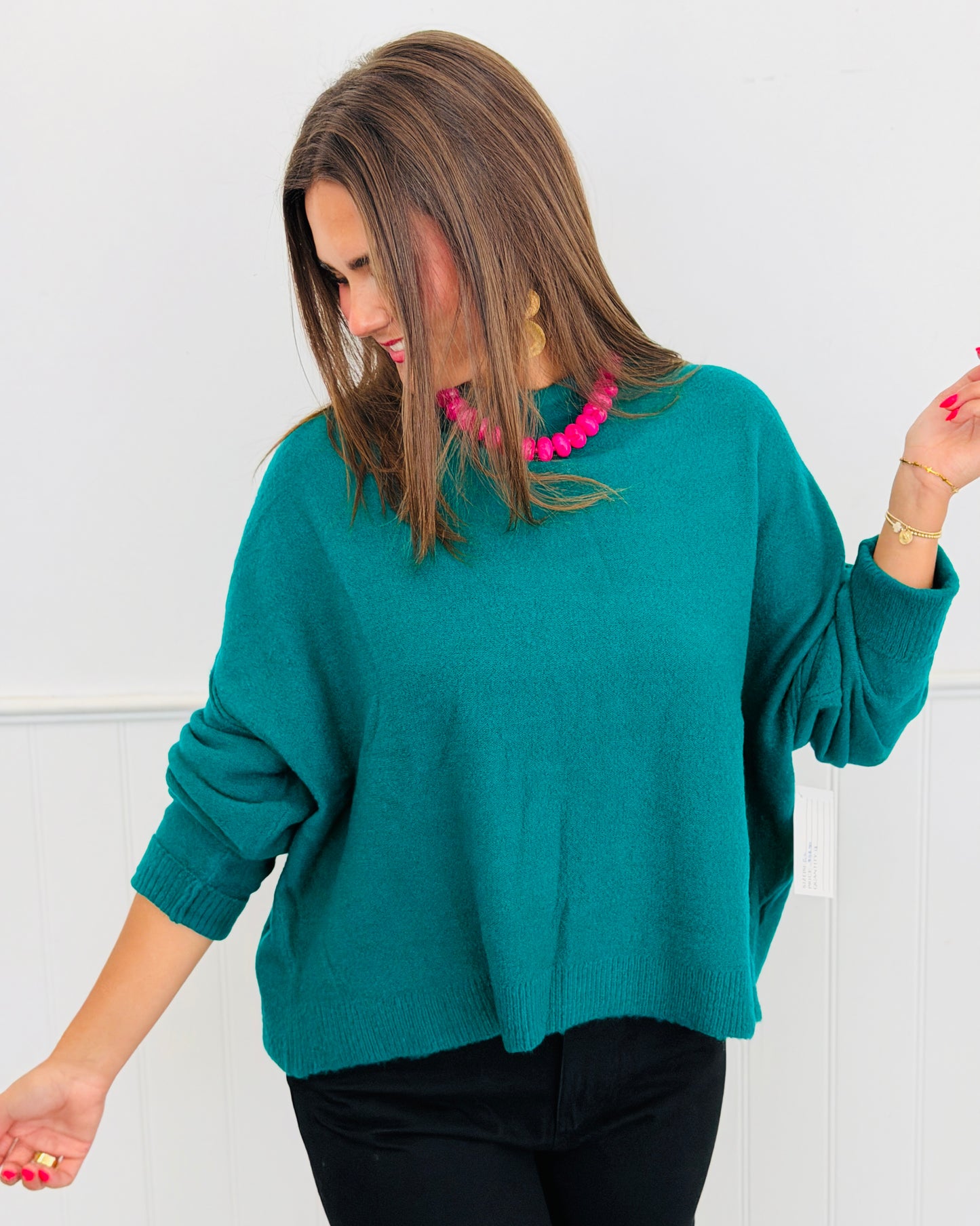 Emerald Oversized Mock Neck LS Sweater (Reg.)