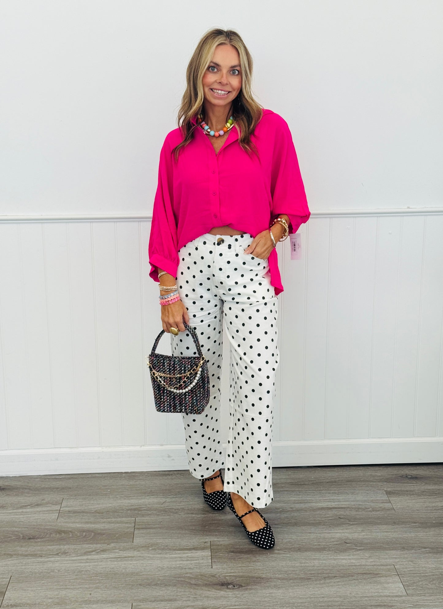 High Waist Polka Dot Barrel Pants Remix (Reg.) - 2 Colors