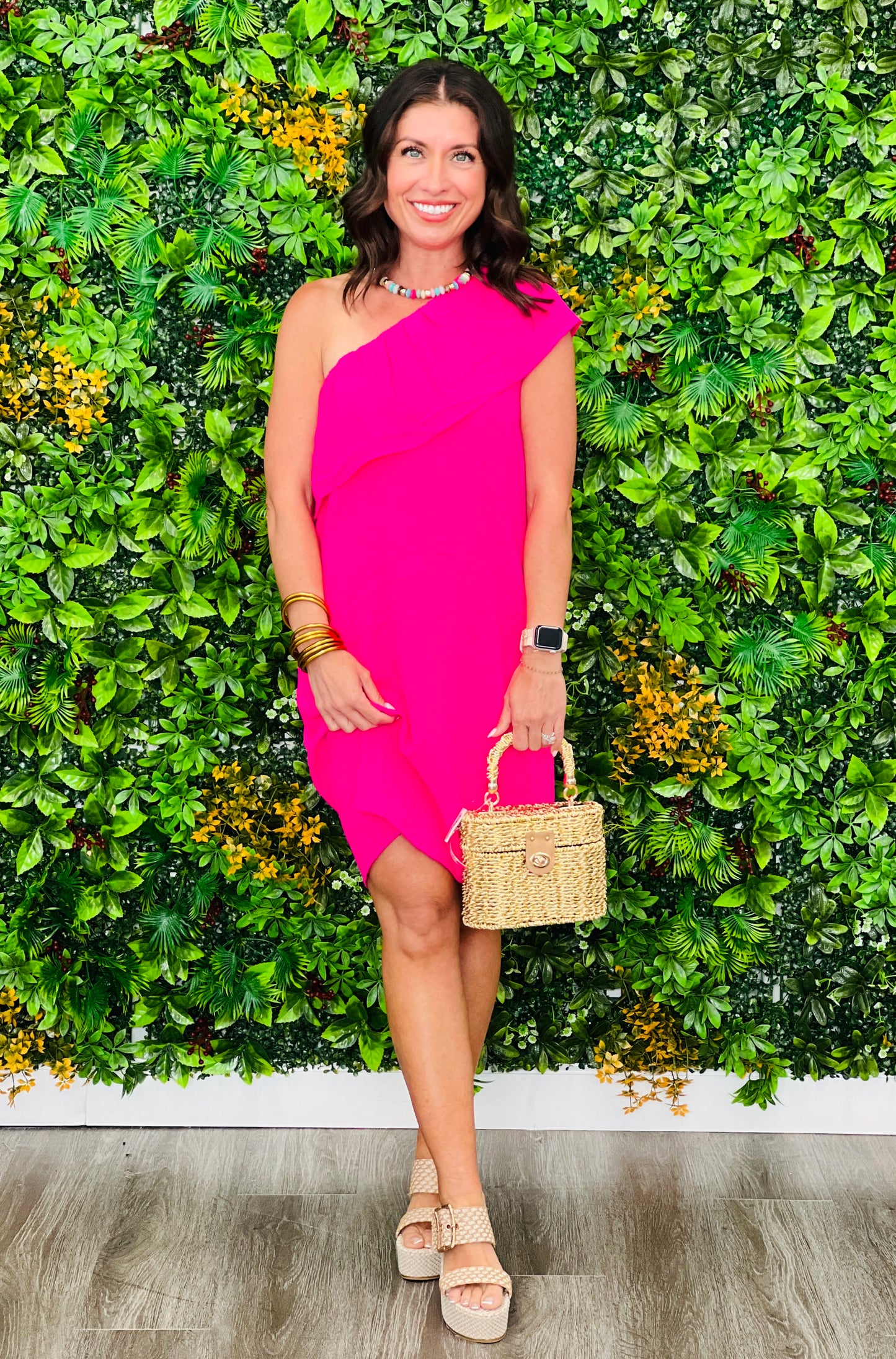 Simple Moment One Shoulder Dress (Reg. & Plus)- 2 Colors