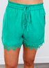 Jade Lace Trim Shorts (Reg)
