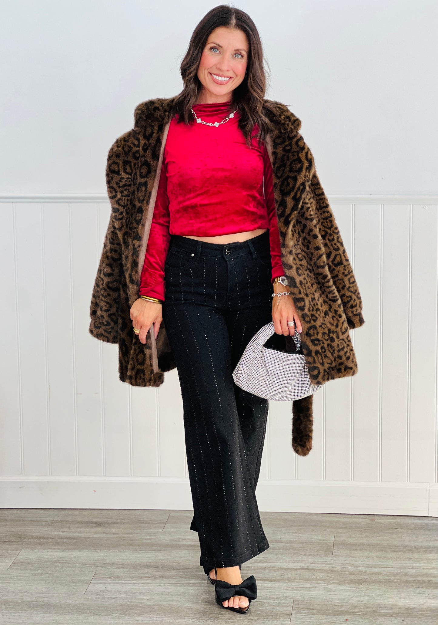 Velvet Solid LS Blouse (Reg & Plus)-3 Colors