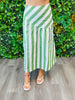 Green Multi Striped Midi Skirt (Reg & Plus)