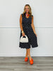 Navy Polka Dot Midi Dress (Reg. and Plus)