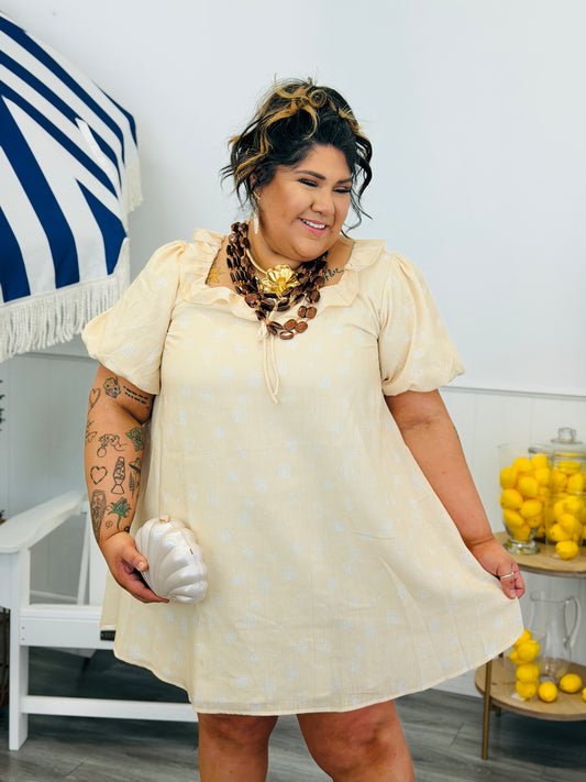 Butter Multi Floral & Bunny Print Mini Dress (Reg & Plus)