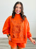 Queen Of Sparkles Orange Card Logo Mock Neck Sweatshirt (Reg. and Plus)