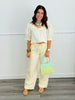 Light Yellow Waist Tie Pleated Pants (Reg.)