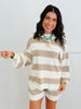 Taupe/White Striped Sweater & Shorts Set (Reg.)