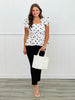 White Polka Dot Peplum Top (Reg & Plus)