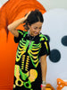 Queen Of Sparkles Black & Iridescent Green Skeleton Tee Dress (Reg. and Plus)