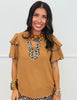 Safari Chic Ava Flutter Sleeve Blouse (Reg. and Plus)