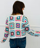 Crochet Squares Button Down Sweater Cardigan (Reg.)