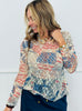 America Rhinestone Lace LS Top (Reg. and Plus)