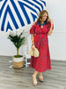 Red Mix Striped Smocked Midi Dress (Reg.)