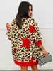 Red Leopard Star Sweater Cardigan (Reg & Plus)
