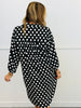 Black Polka Dot Shirt Dress (Reg. and Plus)